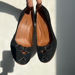 Vintage Marc Jacobs peep toe suede black pump